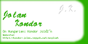 jolan kondor business card